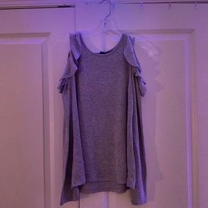 Girls Long Sleeve Ruffle Top With Shoulder Cut Outs